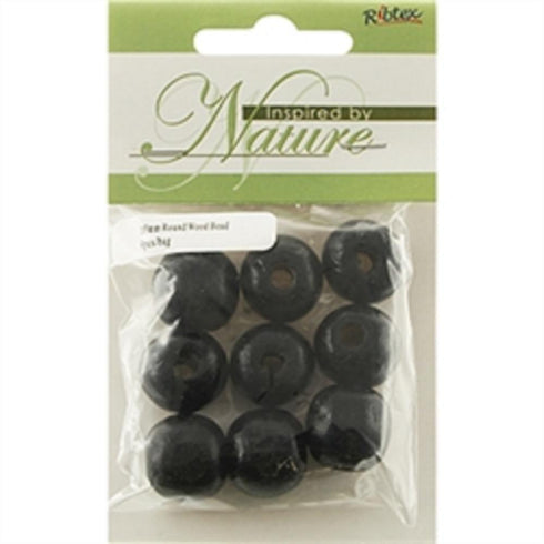 AussieSuperStore Jewellery Making Supplies Wooden Round Black Beads 18mm Wooden Round Black Beads 18mm | Jewellery Making Beads | Jewellery Making Supplies 9323823191665 WB16037